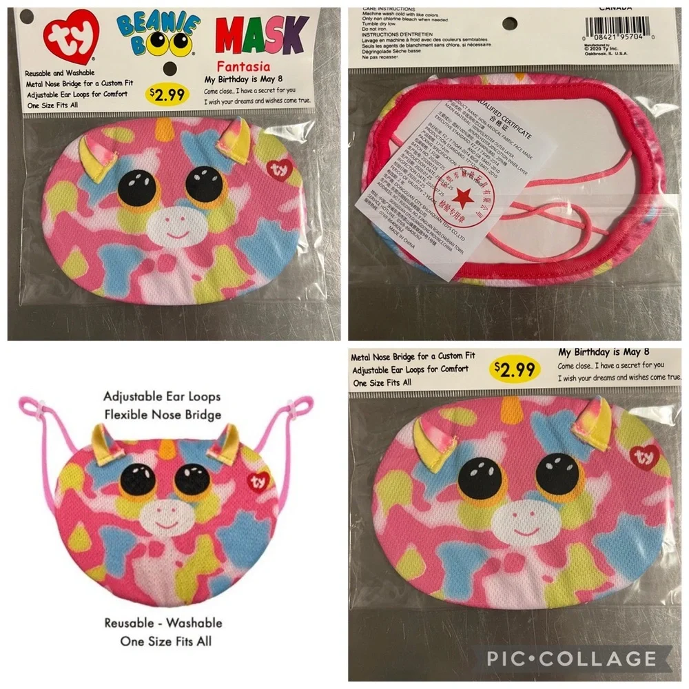 Ty Beanie Boo Face Masks Set of 3